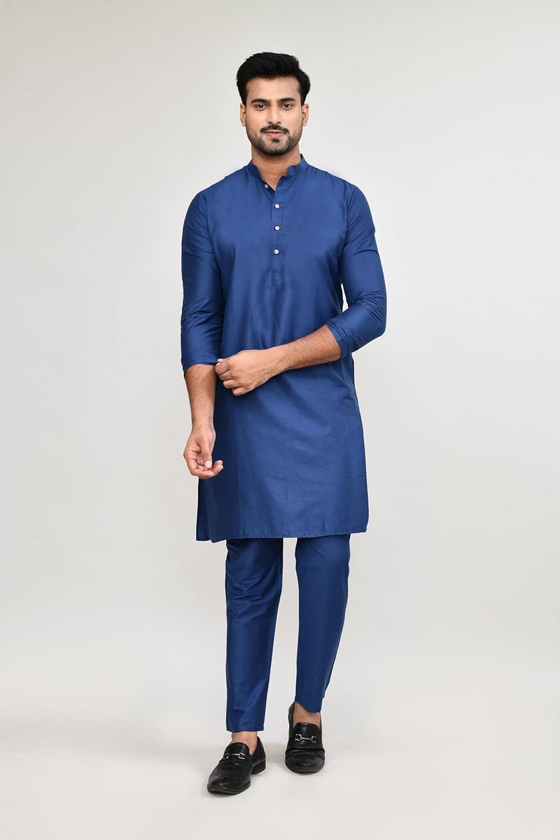 POLY2FAB Hathkargha Cotton Kurta for Men | Full Sleeve Regular Fit Kurta with Mandarin Collar | Traditional, Festive & Wedding Ethnic Wear - Image 4